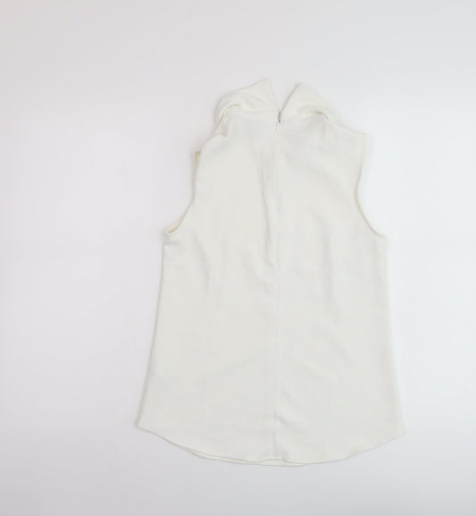 Womens UK Size 4 H&M Ivory Basic T-Shirt