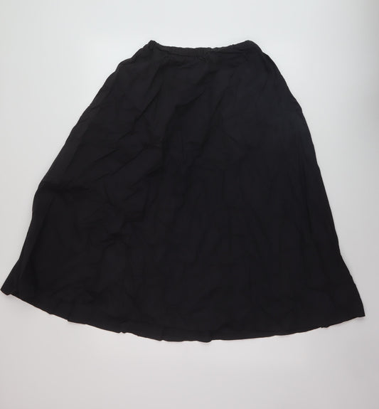 Marks and Spencer Womens Black Cotton A-Line Skirt Size 8