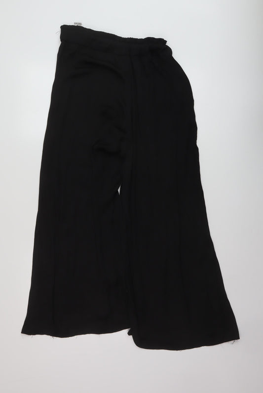 Womens UK Size S Zara Regular Fit Black Trousers
