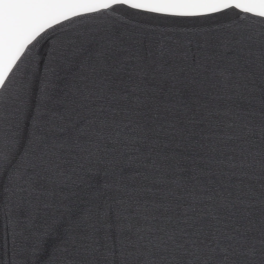 Zara Mens Grey Polyester Pullover Sweatshirt Size S