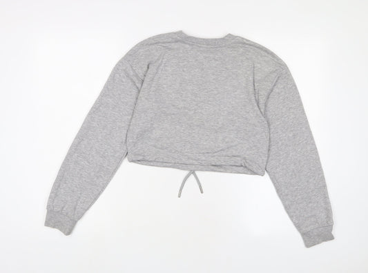 Bershka Womens Grey Cotton Pullover Sweatshirt Size XS Pullover