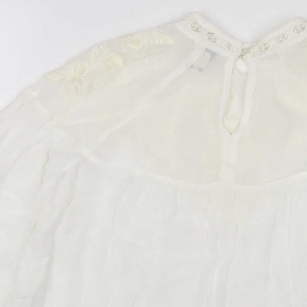 Womens UK Size 12 River Island White Basic Blouse