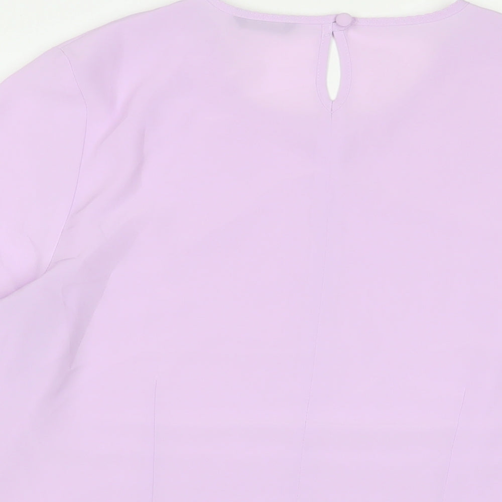 Womens UK Size 14 Debenhams Purple Basic T-Shirt