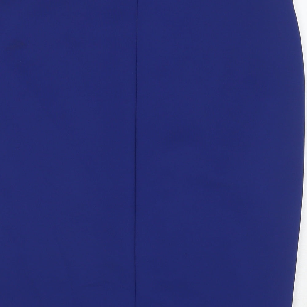 Marks and Spencer Womens Blue Polyester A-Line Skirt Size 32 in