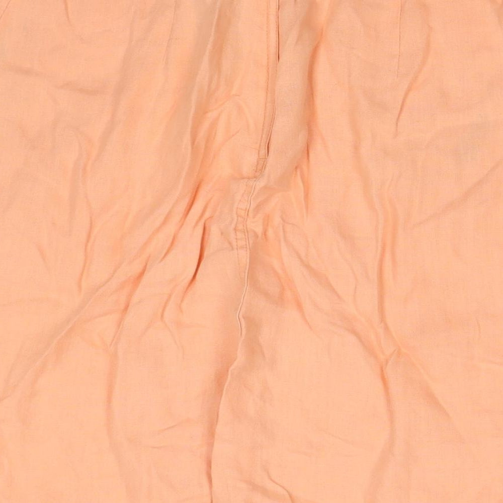 Divided by H&M Womens Orange Linen A-Line Skirt Size 8 Zip