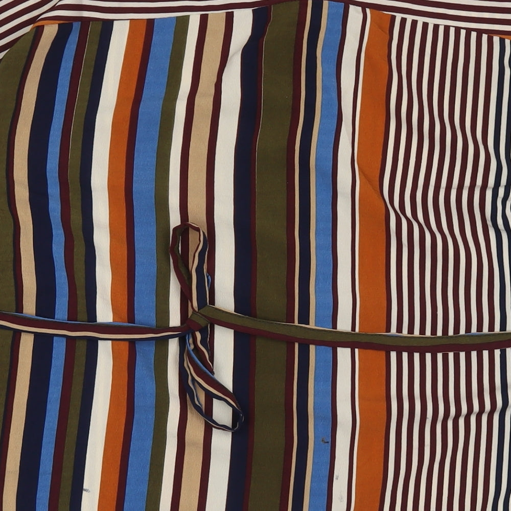 Love & Other Things Womens Multicoloured Striped Polyester Shirt Dress Size XS Collared Button
