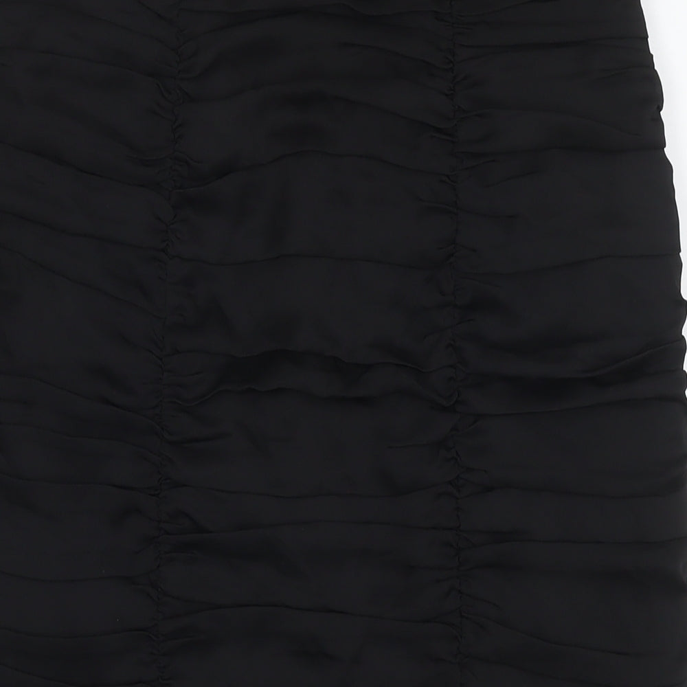 H&M Womens Black Polyester Straight & Pencil Skirt Size 10 Zip