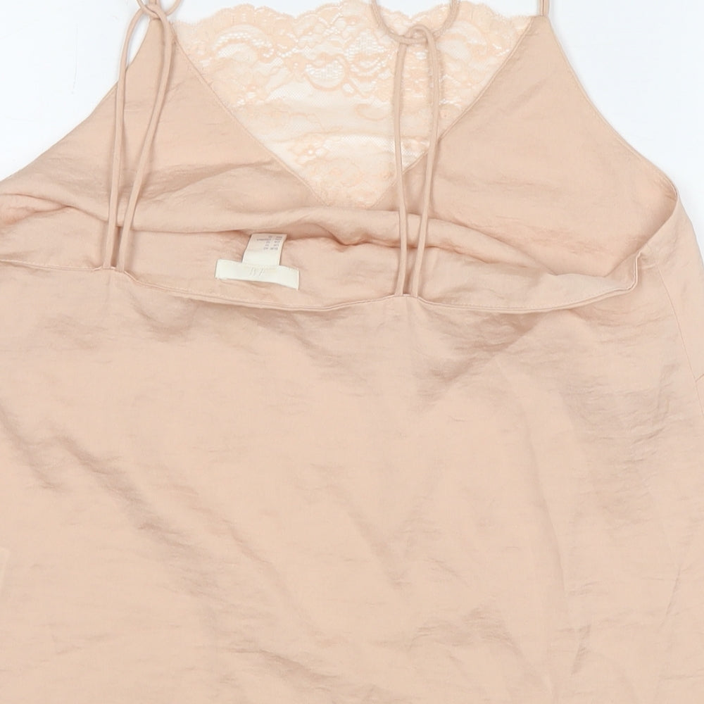 Womens UK Size 14 H&M Beige Basic Tank