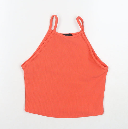 Womens UK Size 8 New Look Orange Cropped Tank