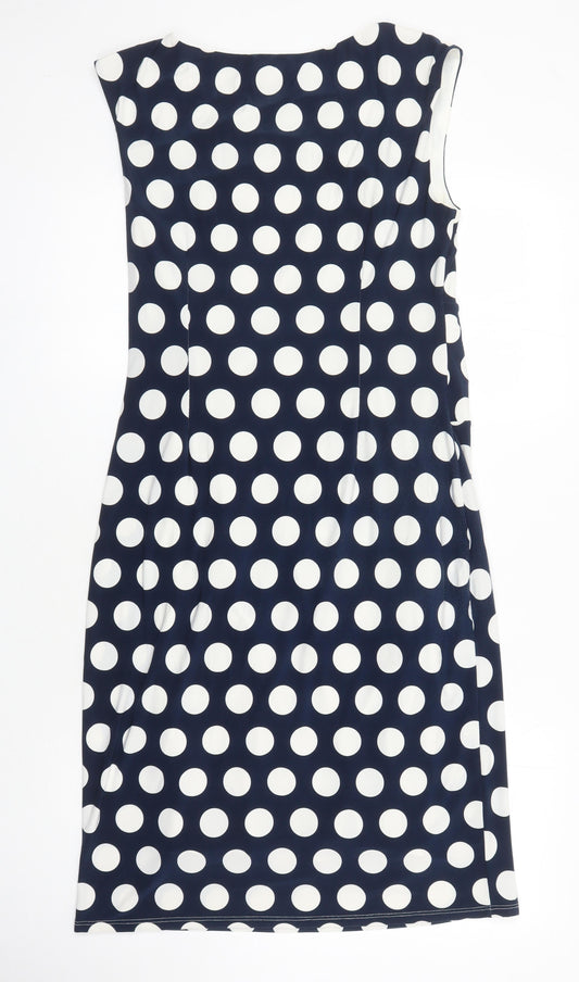 Precis Womens Multicoloured Polka Dot Polyester A-Line Size 12 Round Neck