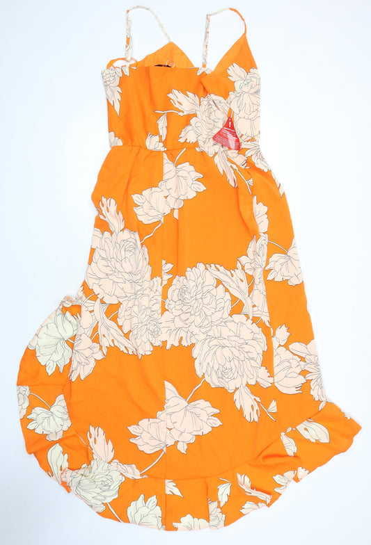 AX Womens Multicoloured Floral Polyester Fit & Flare Size 16 V-Neck