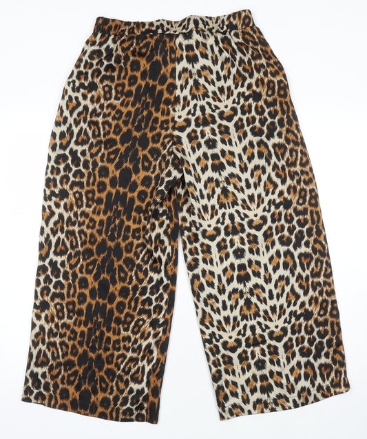 Womens UK Size L ICHI Regular Fit Cropped Ivory Trousers
