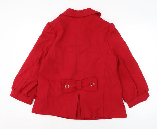 Atmosphere Womens Red Jacket Size 14 Button