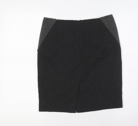 NEXT Womens Grey Polyester Straight & Pencil Skirt Size 6 Zip