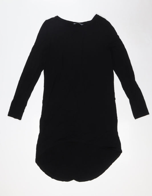 Womens UK Size 10 BHS Black Tunic Button-Up