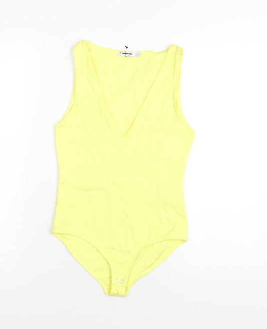 Womens UK Size M Stradivarius One-Piece Yellow Bodysuit