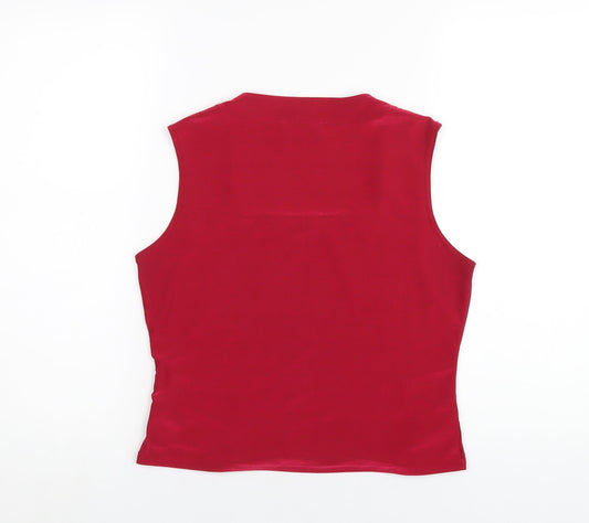 Minuet Womens Red Polyester Basic Tank Size 12 Square Neck