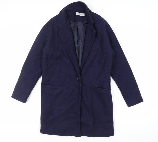 Womens UK Size 8 Per Una Blue Overcoat