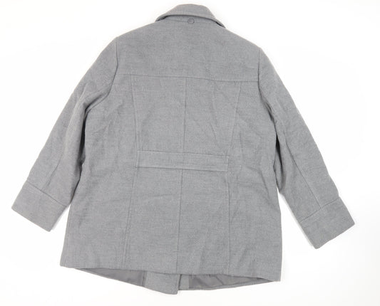 Marks and Spencer Womens Grey Overcoat Coat Size 20 Toggle