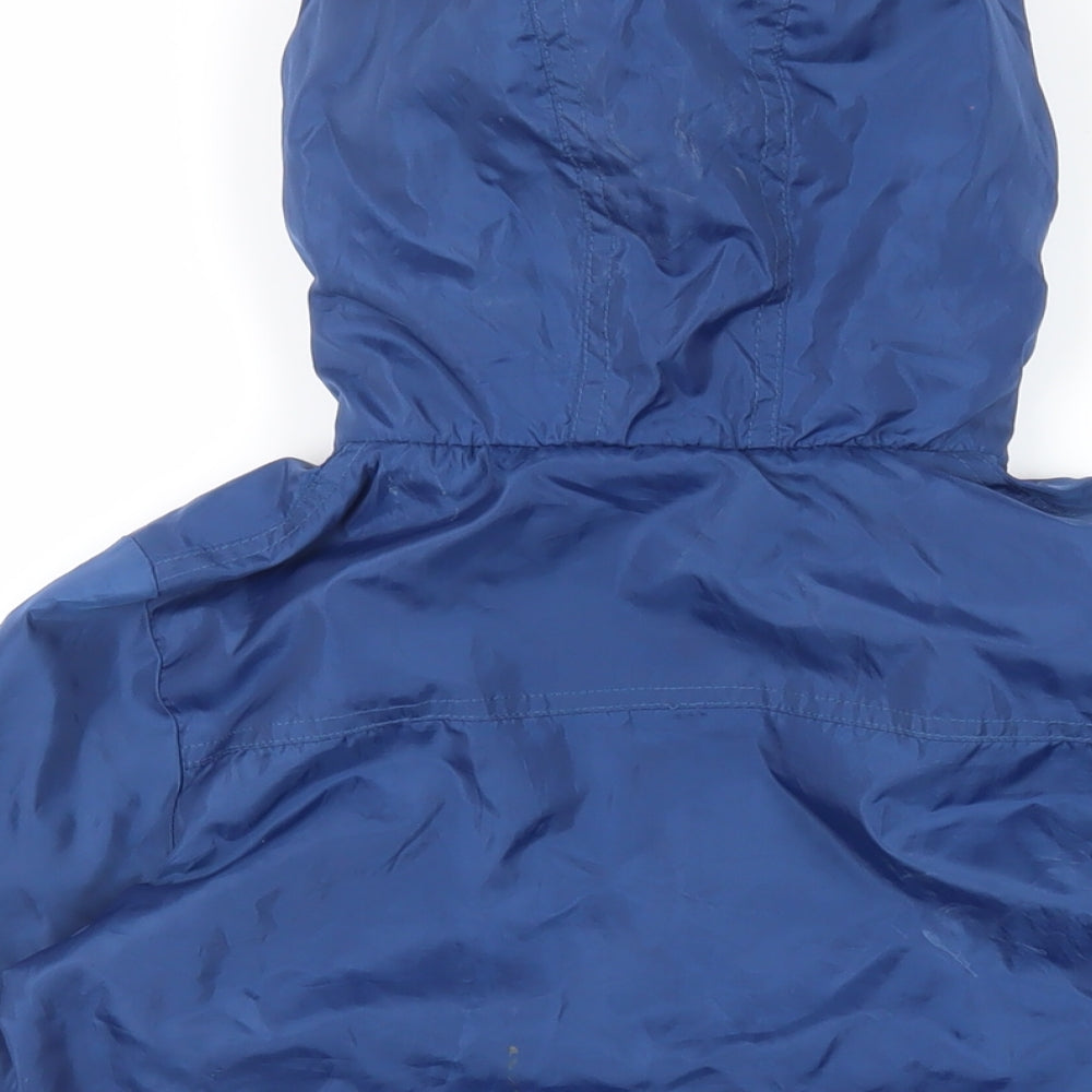 Dunnes Stores Boys Blue Windbreaker Jacket Size 10 Years Zip - Hooded