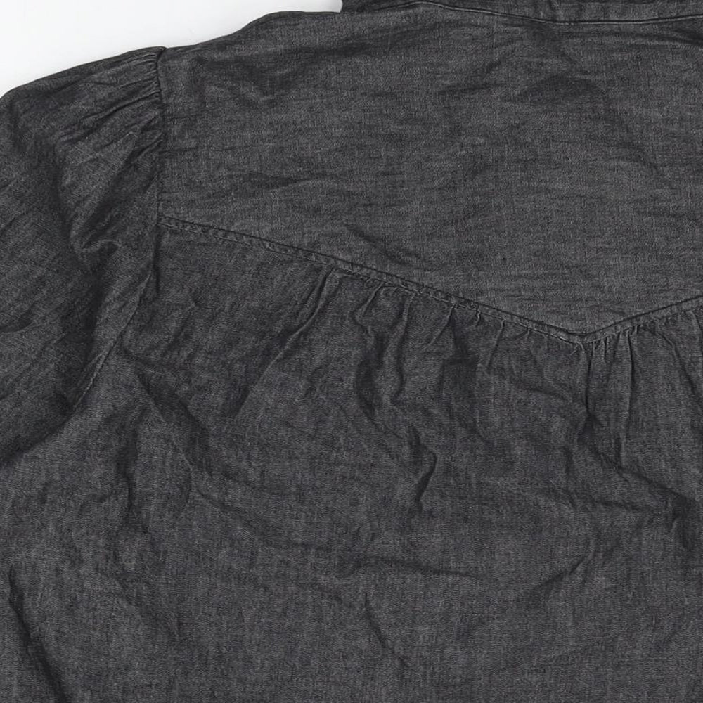 Womens UK Size 10 Marks and Spencer Black Basic Button-Up