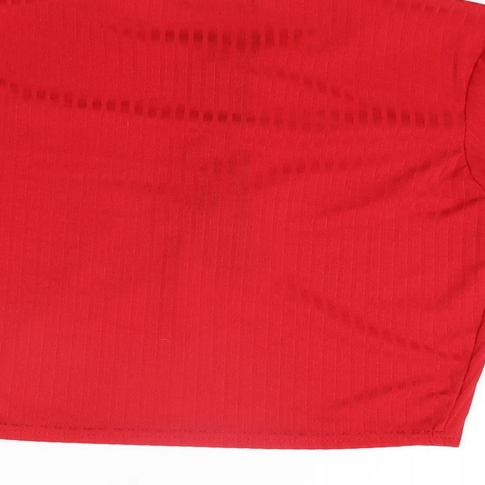 Womens UK Size 12 PRETTYLITTLETHING Red Basic T-Shirt
