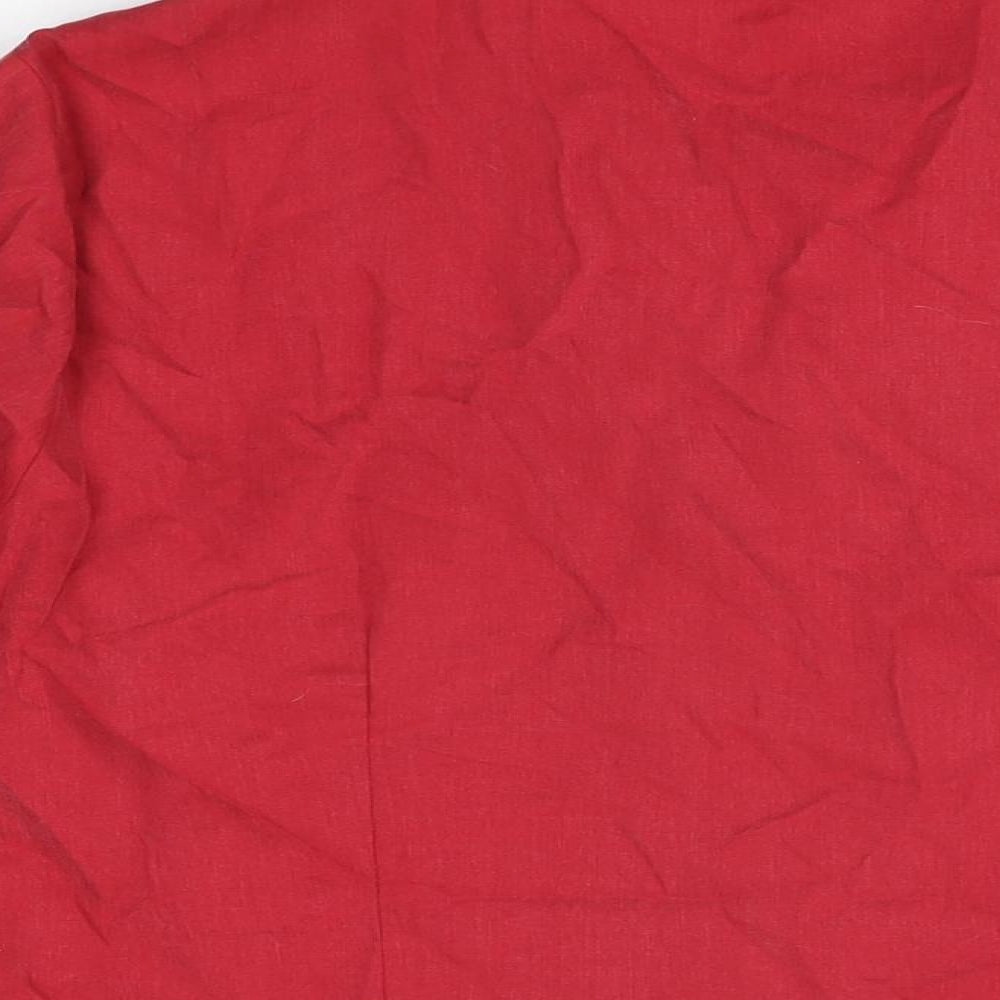 Womens UK Size 18 Marks and Spencer Red Basic Button-Up