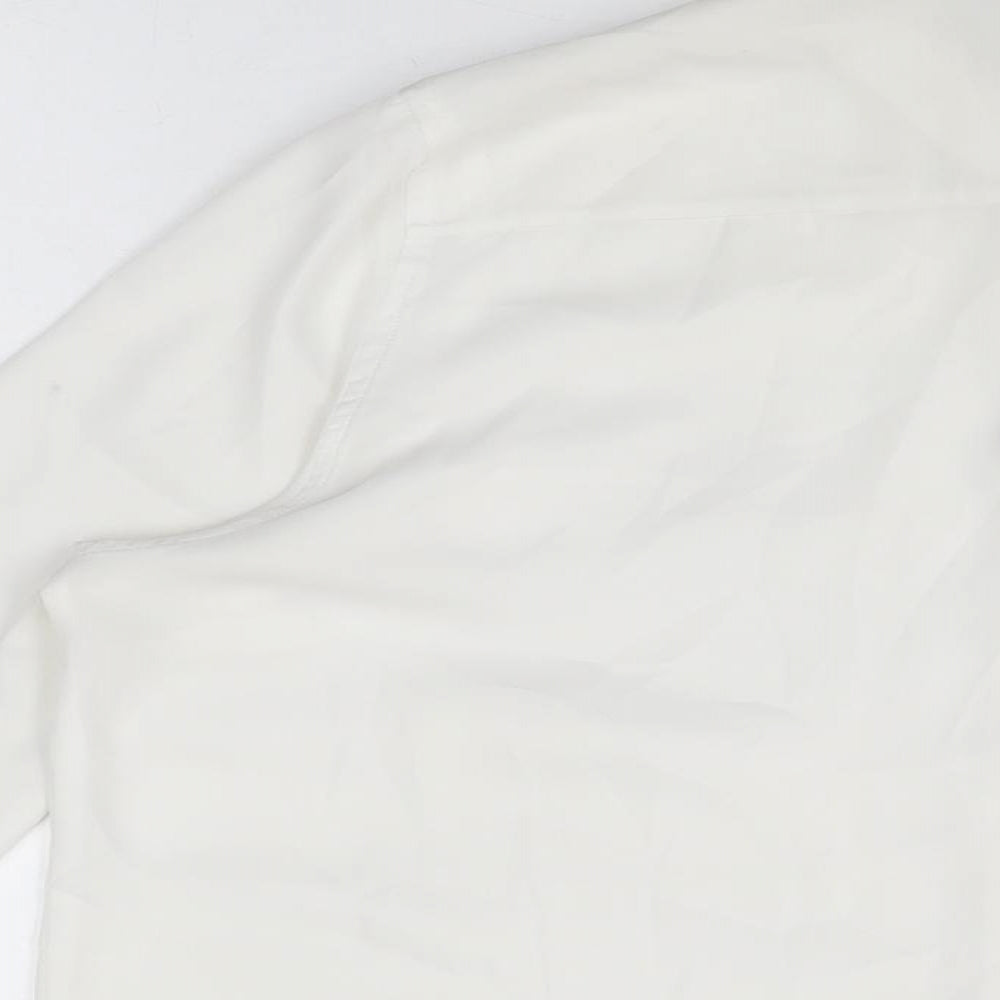 Womens UK Size 14 NEXT White Basic Button-Up