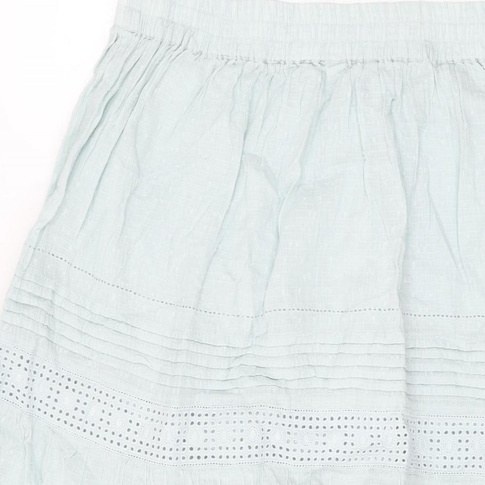 Per Una Womens Blue Cotton Swing Skirt Size 14