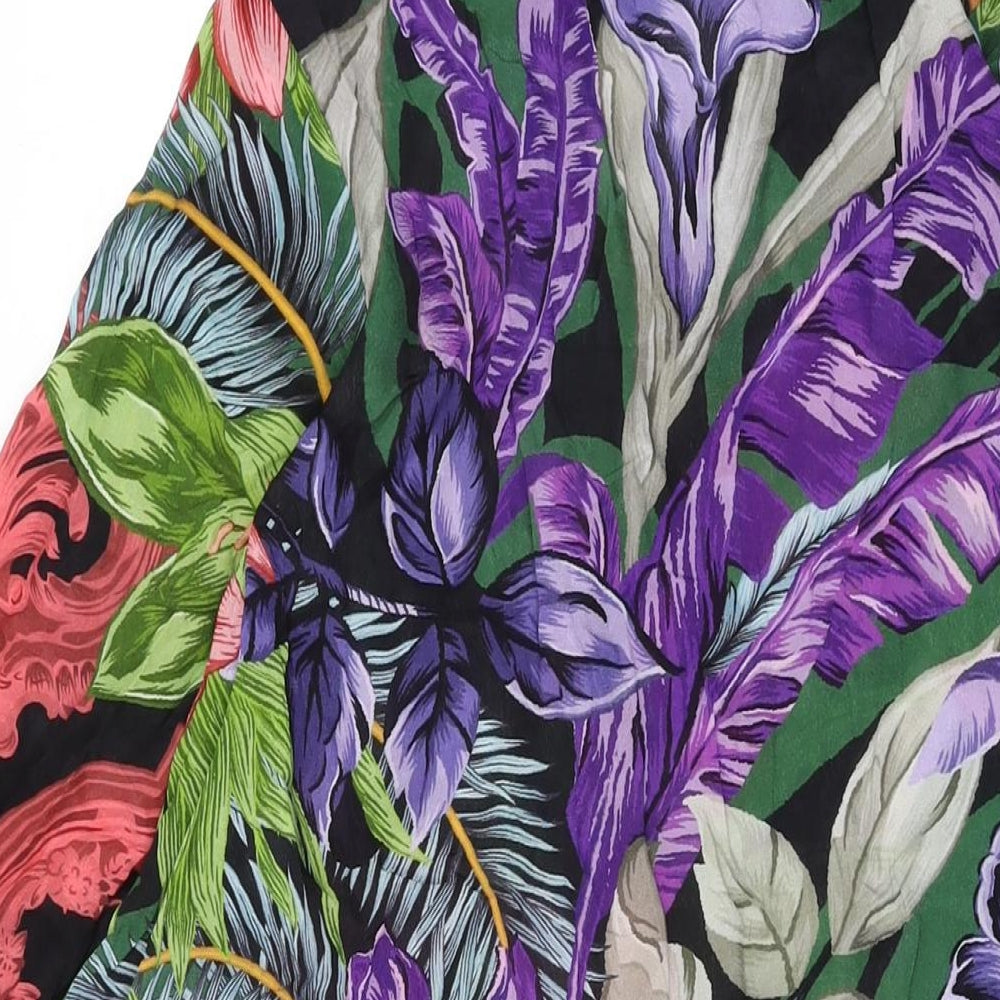 Sapphire Womens Black Floral Viscose Shift Size XS V-Neck Pullover