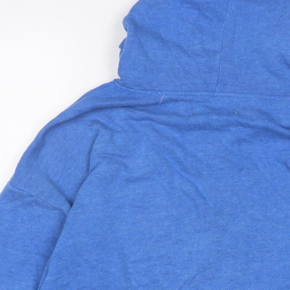 Hollister Womens Blue Cotton Full Zip Hoodie Size M Zip - Embroidered, Logo