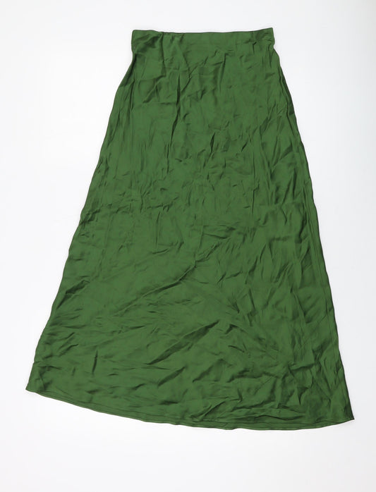 Marks and Spencer Womens Green Polyester A-Line Skirt Size 6