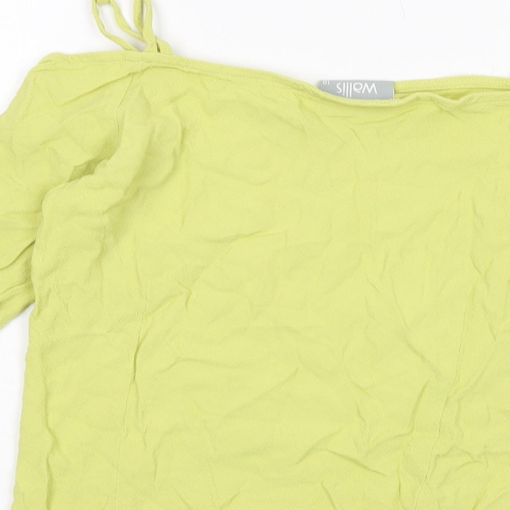 Womens UK Size 10 Wallis Green Basic Blouse
