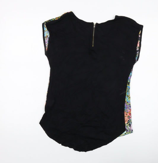 Warehouse Womens Multicoloured Fair Isle Polyester Basic T-Shirt Size 8 Round Neck
