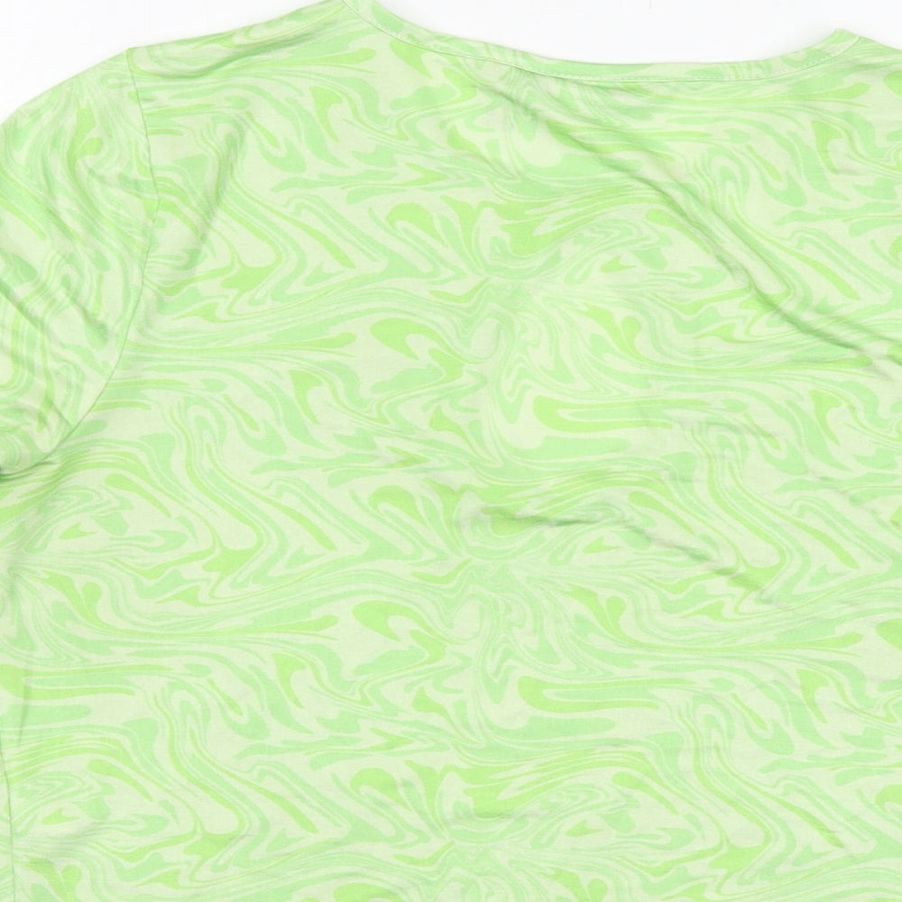 Womens UK Size 14 ASOS Green Cropped T-Shirt