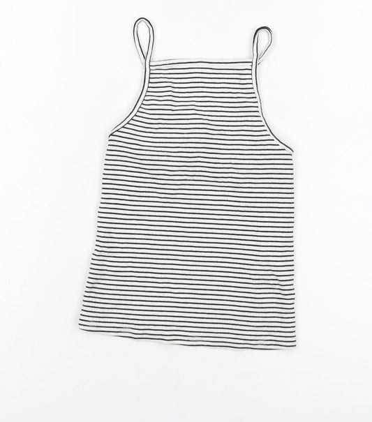 Womens UK Size 8 New Look White Cropped Tank