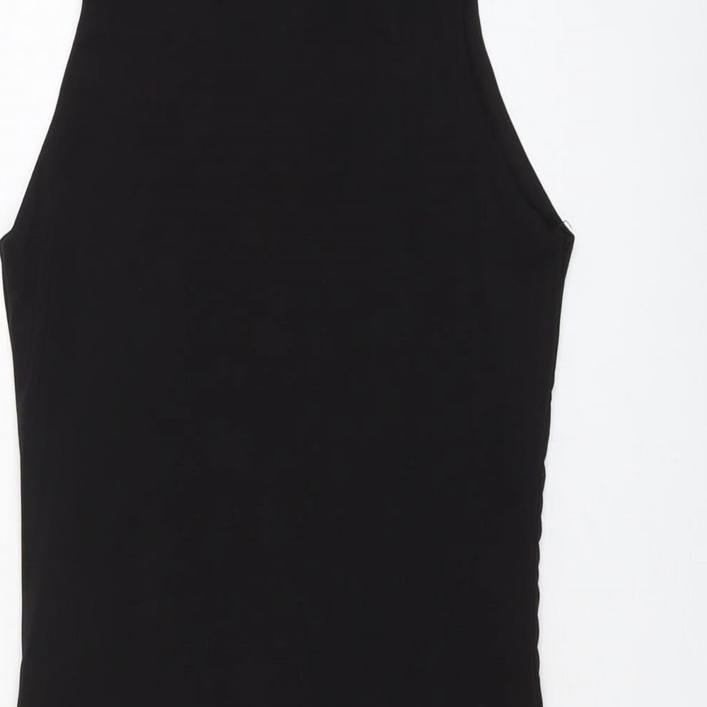 Boohoo Womens Black Polyester Bodysuit One-Piece Size 8 Snap