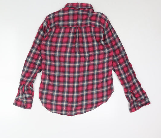 Womens UK Size S Hollister Pink Basic Button-Up