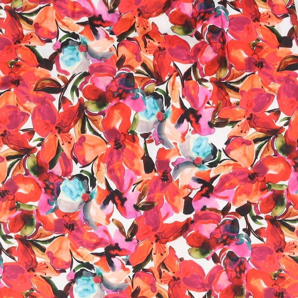 Brand and care label for French Connection women’s multicoloured floral polyester straight & pencil skirt, zip - drawstring