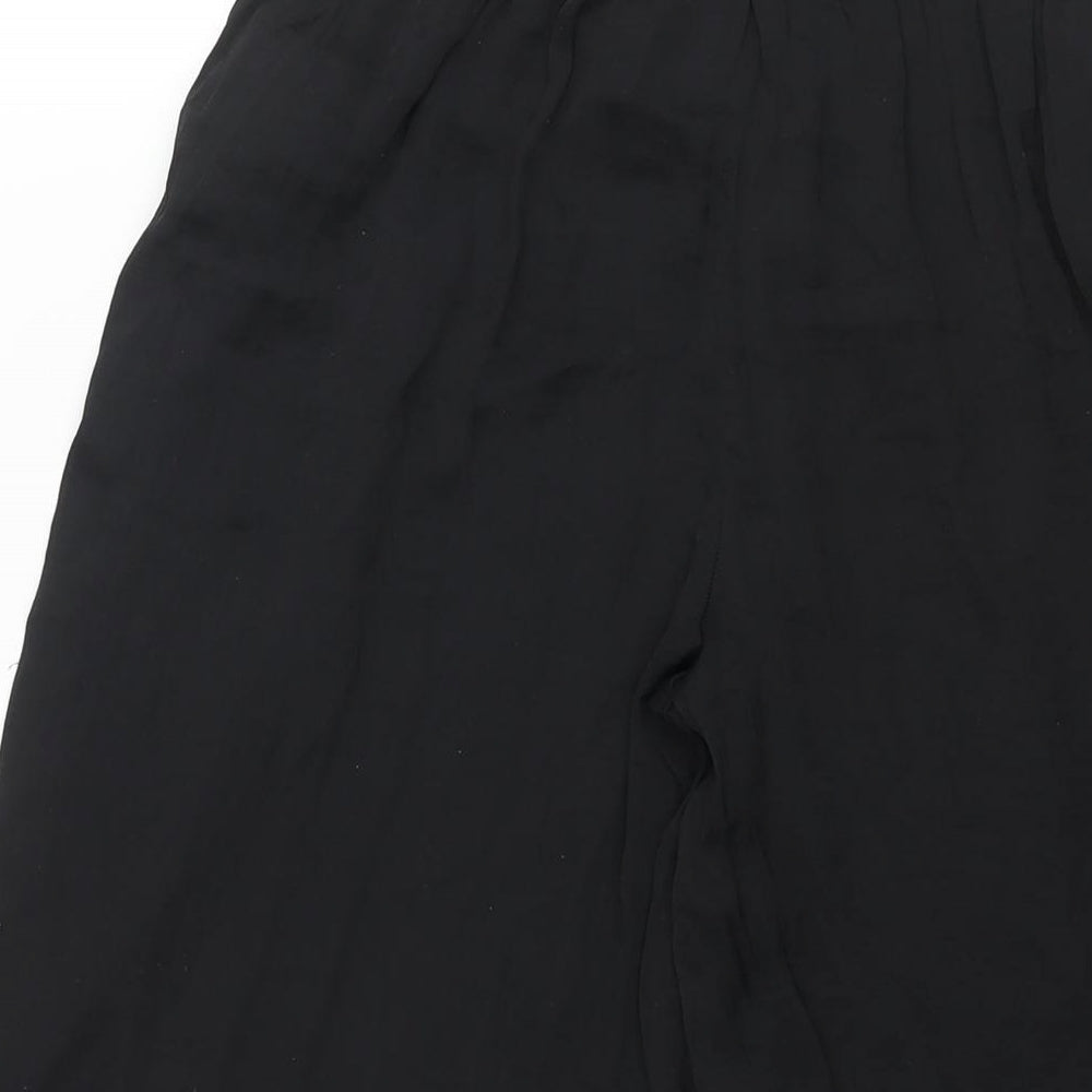 Womens UK Size S Zara Regular Fit Cropped Black Trousers