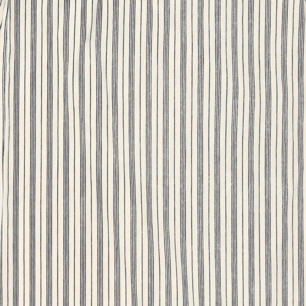H&M Womens Ivory Striped Polyester Wrap Skirt Size S Tie