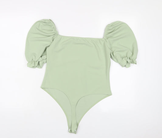 I SAW IT FIRST Womens Green Polyester Bodysuit One-Piece Size 14 Pullover