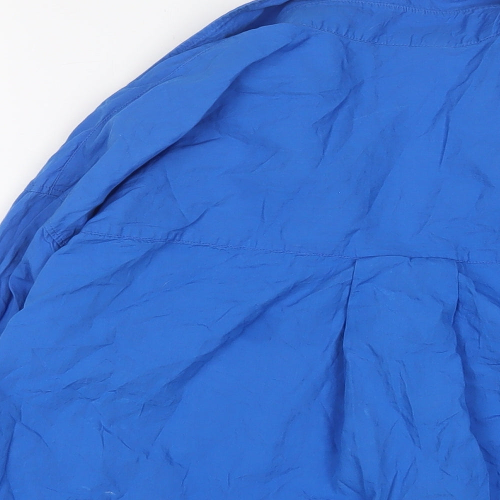 Womens UK Size XS Zara Blue Basic Button-Up