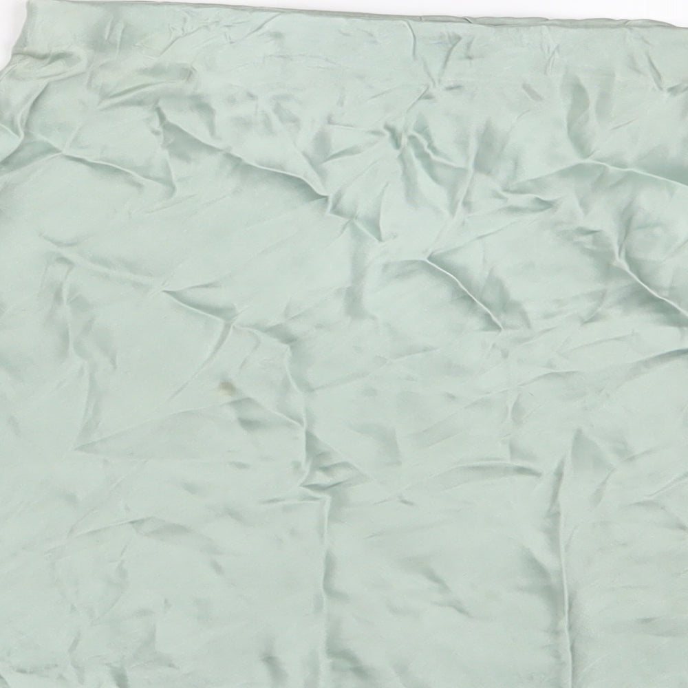 H&M Womens Green Polyester A-Line Skirt Size XS