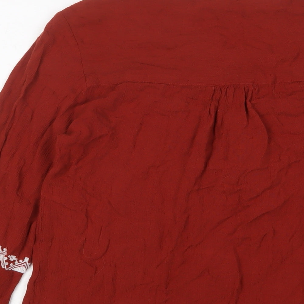 Womens UK Size 6 Select Brown Basic Blouse