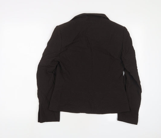 Minuet Womens Brown Polka Dot Jacket Blazer Size 10 Button