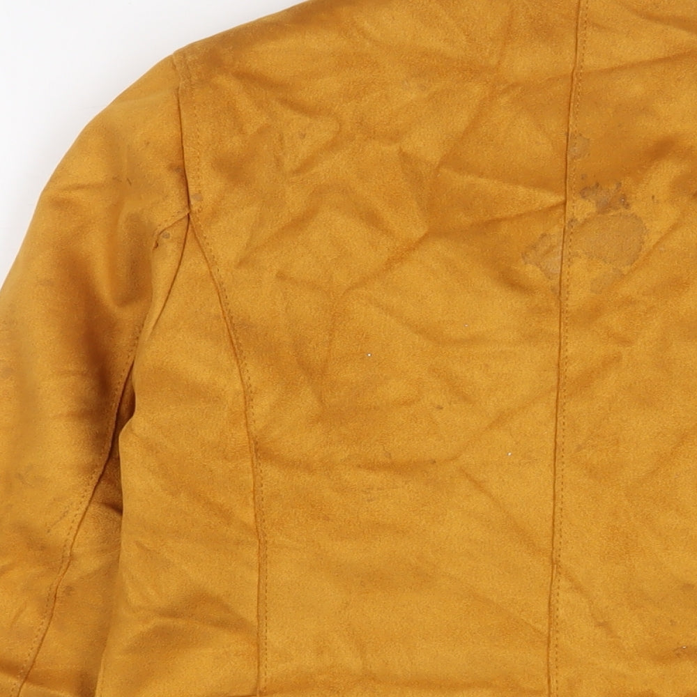 New Look Womens Yellow Jacket Size 12 Zip - Belted