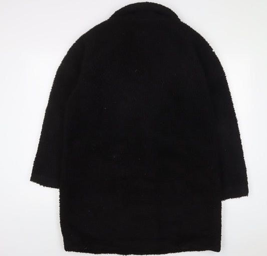 Womens UK Size 18 PRETTYLITTLETHING Black Overcoat