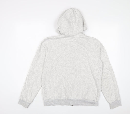 H&M Womens Grey Cotton Full Zip Hoodie Size S Zip