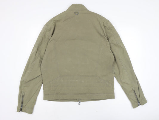 Mens UK Size L MNG Green Biker Coat